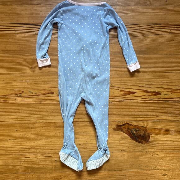 Cater's blue white polka dot long sleeve dinosaur fairy pajama bodysuit SIZE 24M - Picture 4 of 4